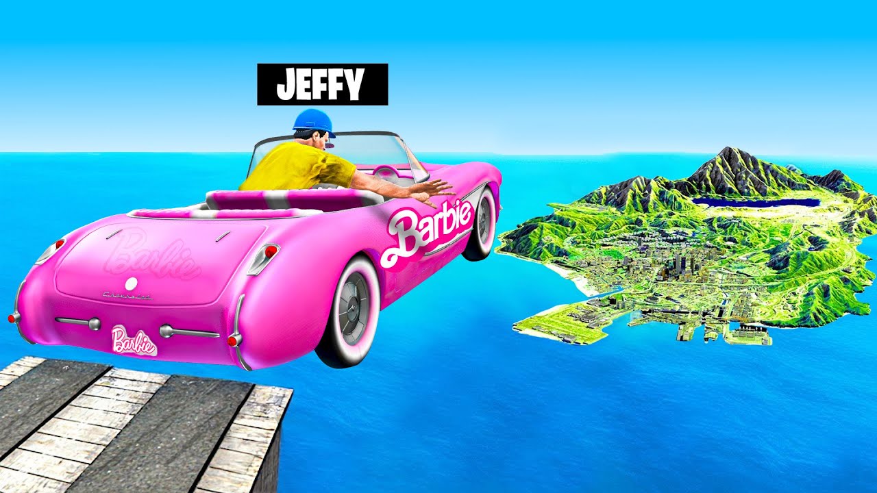 Jeffy Jumps BARBIE Cars Across ENTIRE MAP in GTA 5!