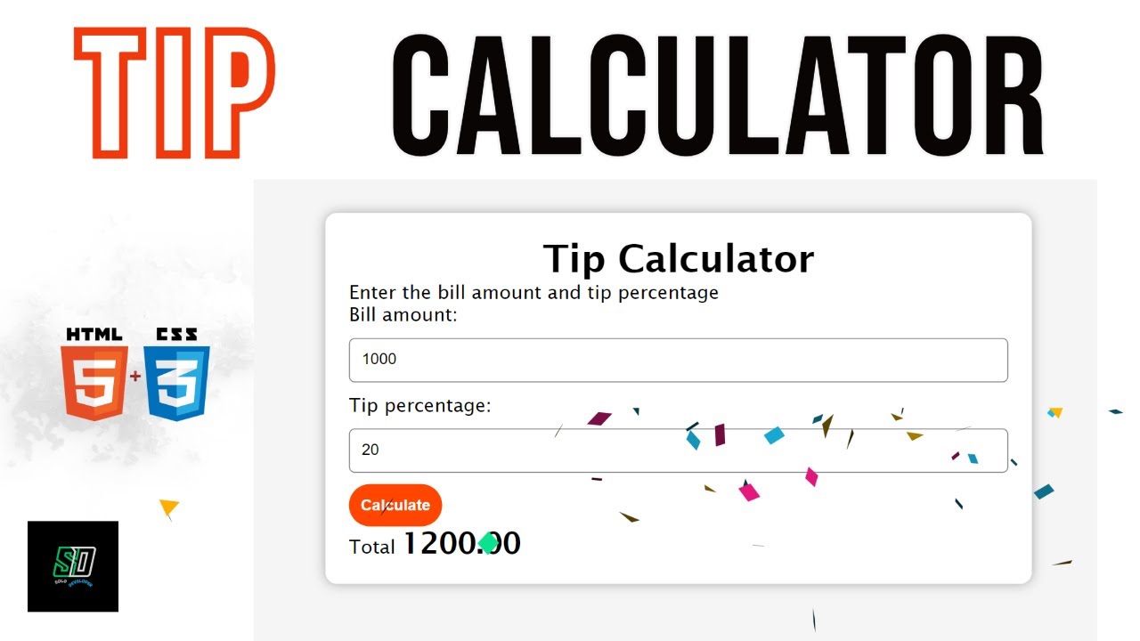 Tip Calculator website using HTML CSS JS | Full Tutorial with Source ...