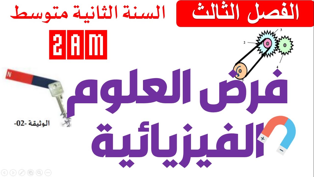 حل فرض الفيزياء للسنة الثانية متوسط للفصل الثالث