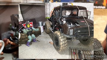 EnDuro SenDero. Reedy13k D.I.Y Servo winch. Test.  Axial SCX10II UMG10 body. painted. 🎬,  💯🔔☕👍