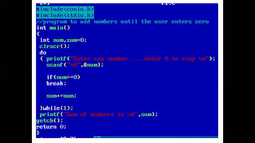 Program to add numbers until the user enters zero using infinite do while loop