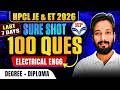 HPCL JE/ET 2026 Electrical Engg : 100 Sure Shot Questions I HPCL 2026 Electrical Engineering