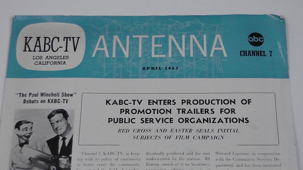 April 1963 KABCTV Los Angeles 'Antenna' Newsletter ABC Television
