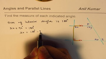 Angles in Parallel Lines with Two Transvers Forming and Solving Equations GCSE MPM1D Grade 9