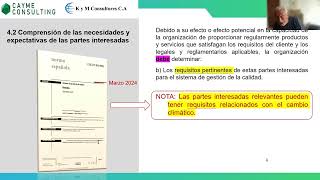 ISO 9001:2015 Cambio climatica 'Tips para su Implementación'