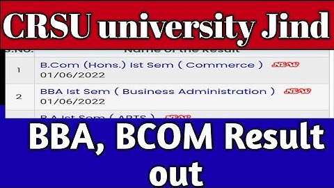 CRSU university big update ll Result out 2021-22