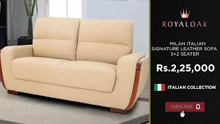 Royaloak | Milan Italian Signature Leather Sofa 3 + 2 Seater