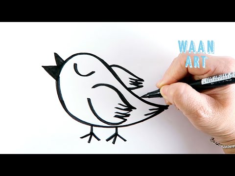 Drawing cartoon | Cute Bird วาดรูปนกน่ารัก