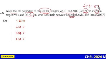 Given that the perimeters of two similar triangles, ∆ABC and ∆DEF, are 24 cm and 9 cm, respectively,