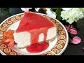 Cheesecake with  strawberry sauce  celebrating 1st anniversary chef filzas kitchen