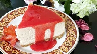 Cheesecake with  strawberry sauce | Celebrating 1st Anniversary |Chef filza's kitchen