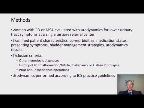 #105 Distinguishing Multiple System Atrophy from Parkinson’s Disease in Women:  The Role of Urod...