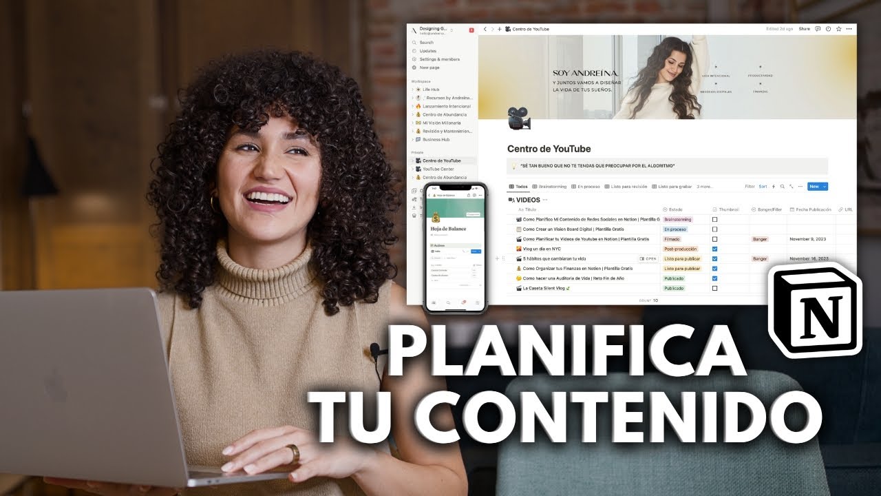 Cómo Planifico & Organizo mis videos de Youtube en Notion | Plantilla ...