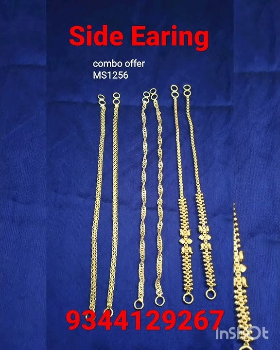 Side Earing design#mattal# look like gold Kadhu mattal# side ear chain#ear chain#9344129267