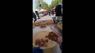 POV Livestream | Vendor Making Savory Pancakes at Market | Real-Time Street Food Workflow