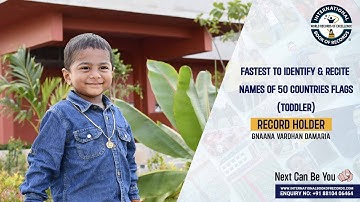 FASTEST TO IDENTIFY & RECITE NAMES OF 50 COUNTRIES FLAGS TODDLER