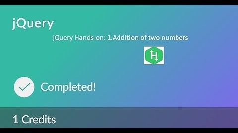 jQuery Hands-on: 1. Addition of two numbers (1 Credits) || Fresco Play