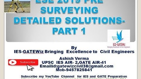 ESE 2019 PRE SURVEYING Questions Detailed Explanations|Part-1|IES-GATEWiz||