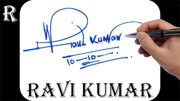 Ravi Kumar name signature design - R signature style - How to signature your name