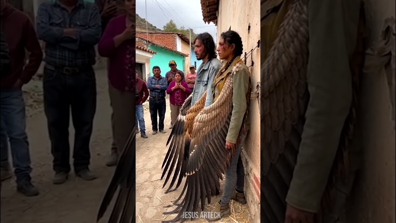 Una pareja con alas es vista en el rancho