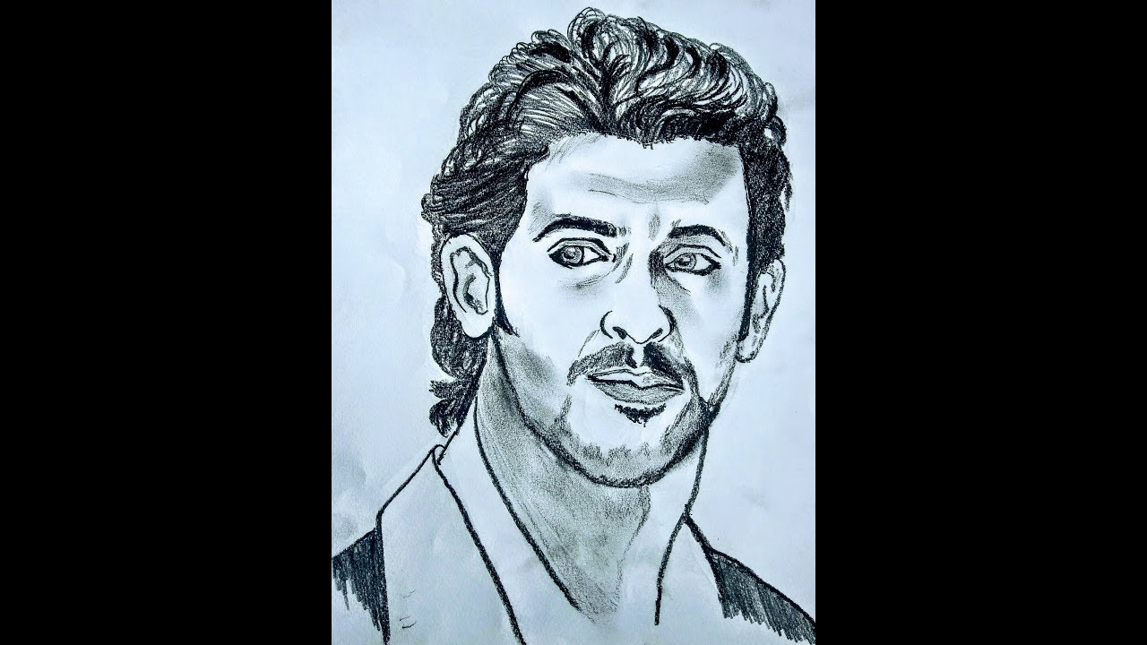 How to Draw Hrithik Roshan Sketch Easily YouTube