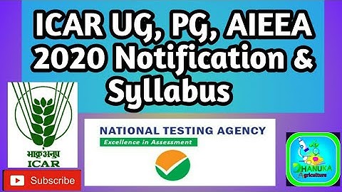 ICAR UG, PG,  AIEEA EXAM 2020 Notification | JRF | SRF |