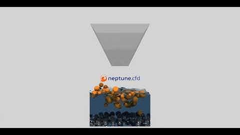 neptune_cfd simulation of elastic rebound between multiple balls with fluid-structure interaction.