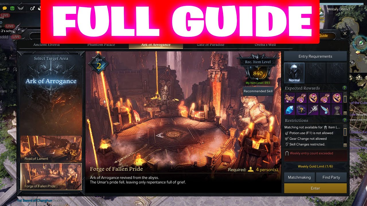 Forge of Fallen Pride mechanics Guide in lost ark