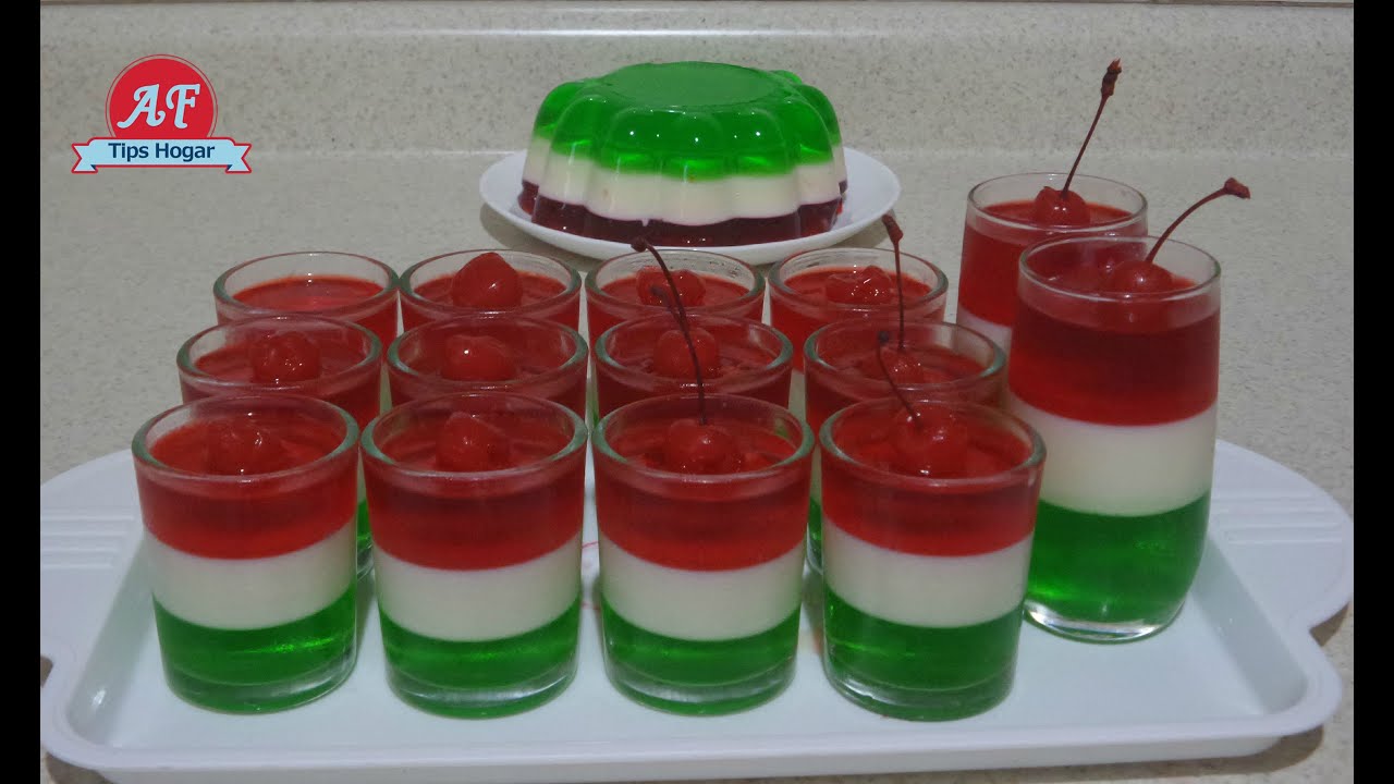 gelatinas tricolor para festejar las fiestas patrias - YouTube