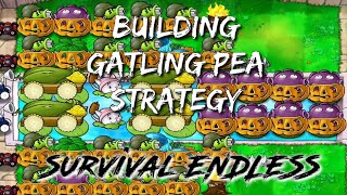 Plants vs Zombies - Building Gatling Pea Strategy Survival Endless