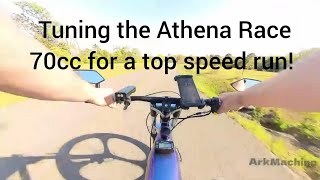 April 10, 2024 - Getting the Athena racing 70cc tuned for a top speed run on 32t. P1.