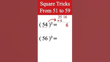 🤯💯 51 to 59 Square Tricks #shorts #square #squaretrick #maths #tricks