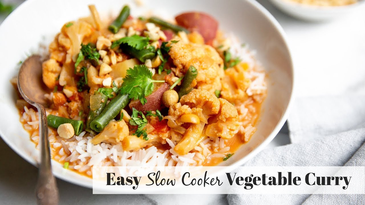 Slow Cooker Vegetable Massaman Curry Easy Thai Style Curry From Scratch Fast