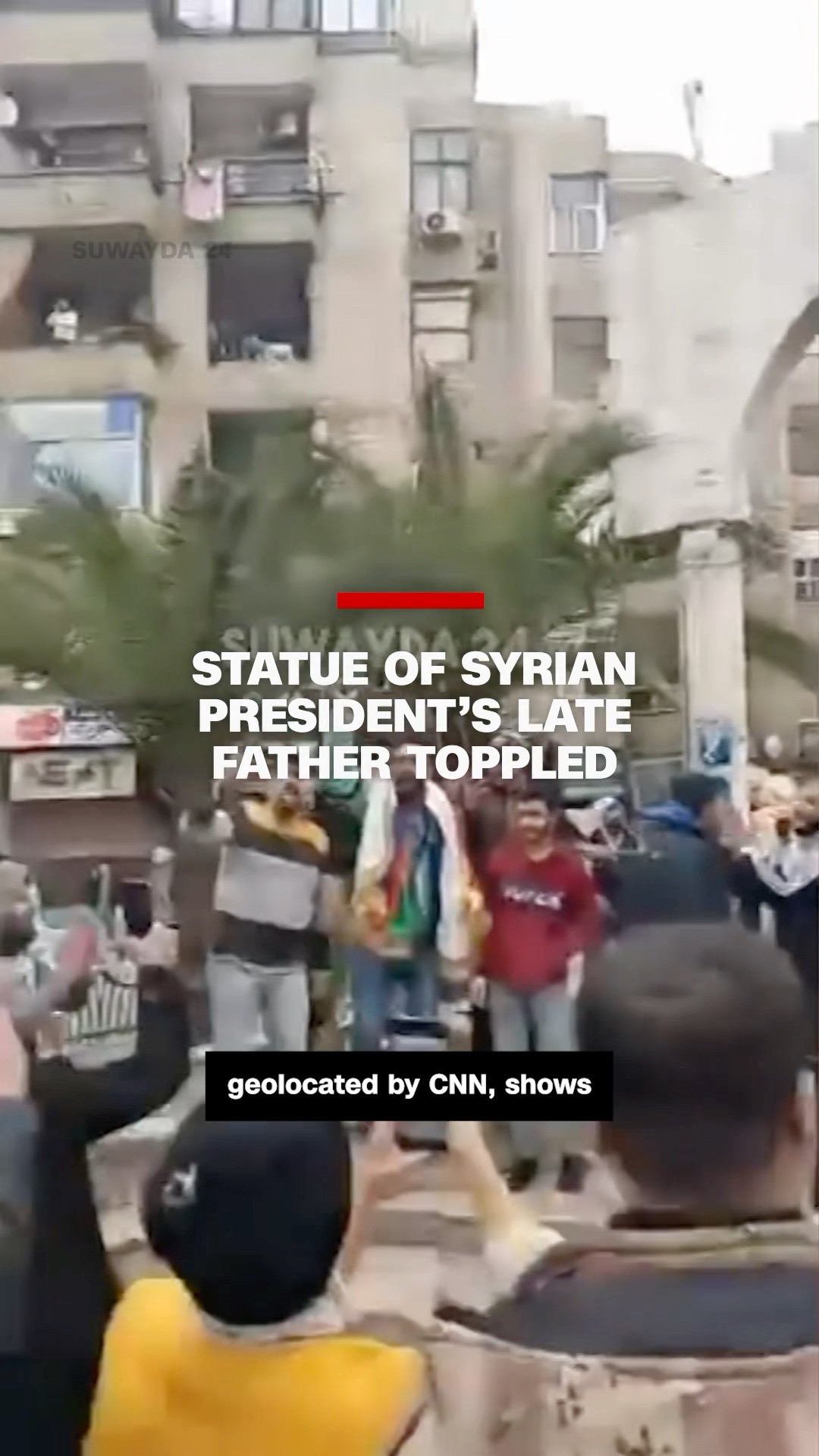 Syrian protestors topple statue of president’s late father