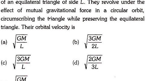 Three identical bodies of mass M are located at the vertices of an equilateral triangle of