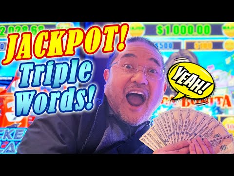 💰 JACKPOT HANDPAY! 💰 Triple Words! Upping the Bet Pays Off in Lightning Dollar Link Chica Bonita!