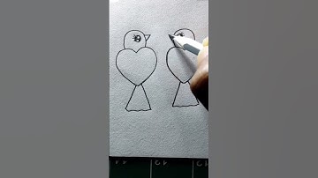 How to draw sparrows with heart/easy sparrow drawing step by step#viral#youtubeshorts #sparrow#art