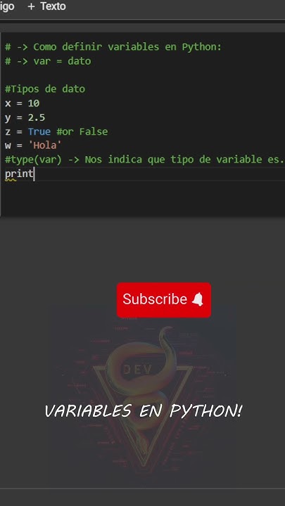Definir Variables en Python - YouTube
