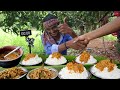 5-Minutes-5-Plate Mutton Boti Rice, Mutton Boti fry Eating challenge