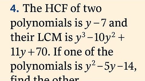 Class 9 Math | Exercise 4.3 Q4 | Find Other Polynomial using HCF & LCM 