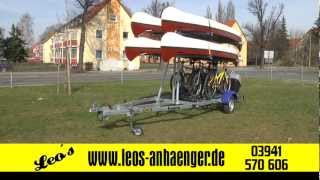 Leos Anhänger Halberstadt Brenderup Kanu Kajak Kayak Trailer Bootsanhänger 750 kg Typ.8116