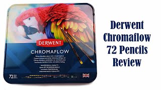 Derwent Chromaflow Pencils Review  72 Set Tin  Swatching and Drawing