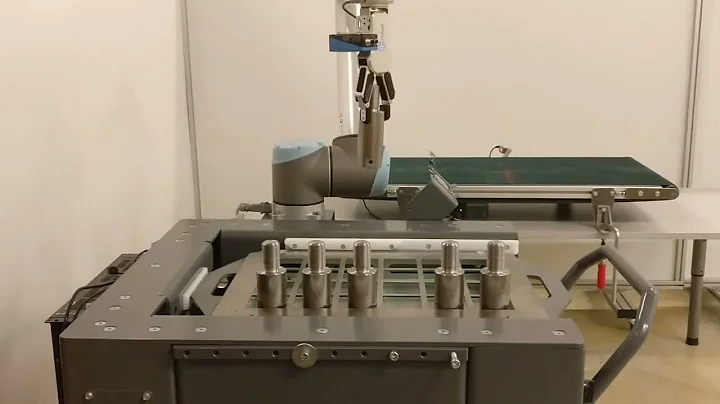 Pick and place conveyor automation with UR5 cobot mounted on ProFeeder from EasyRobotics