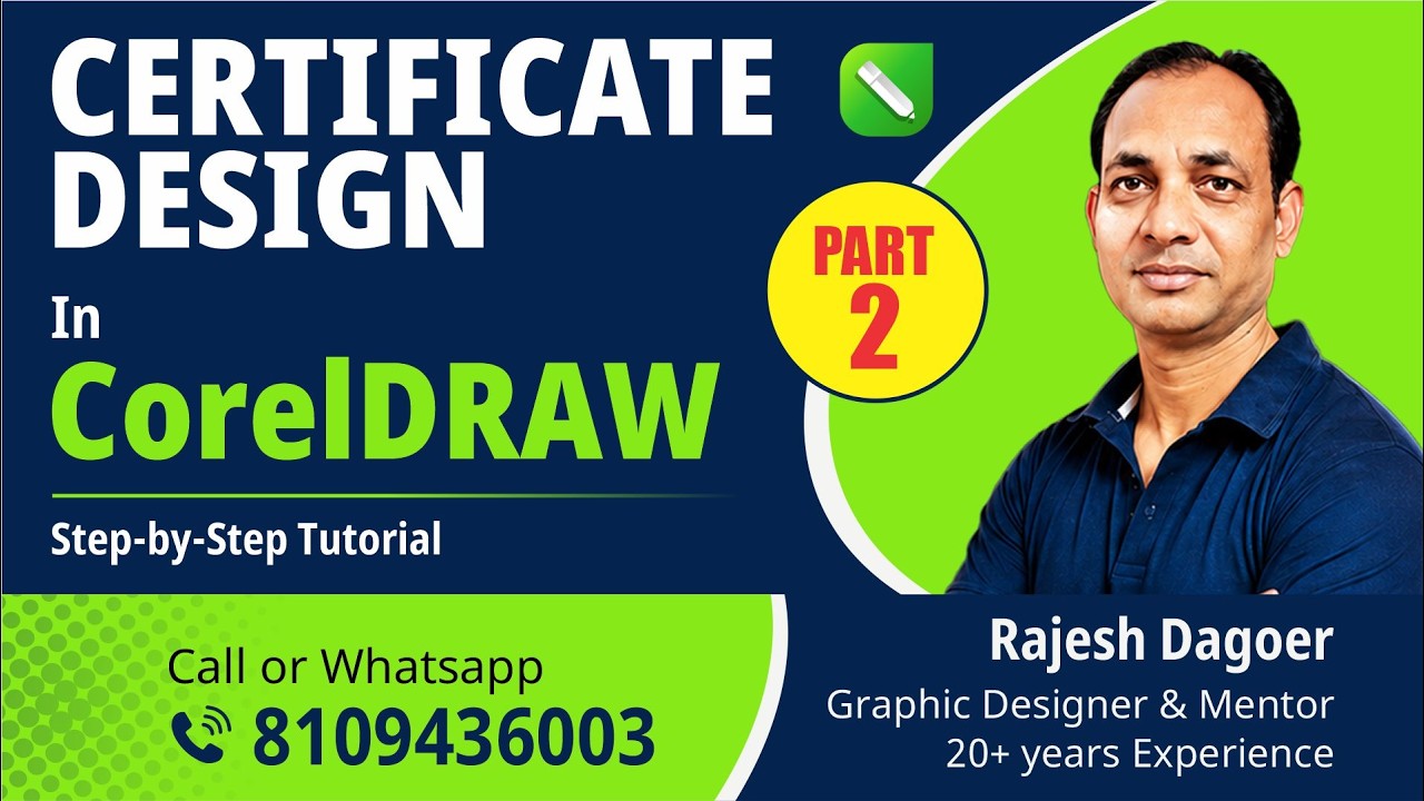 Certificate Design in CorelDRAW | Graphic Design Tutorial for Beginners ...