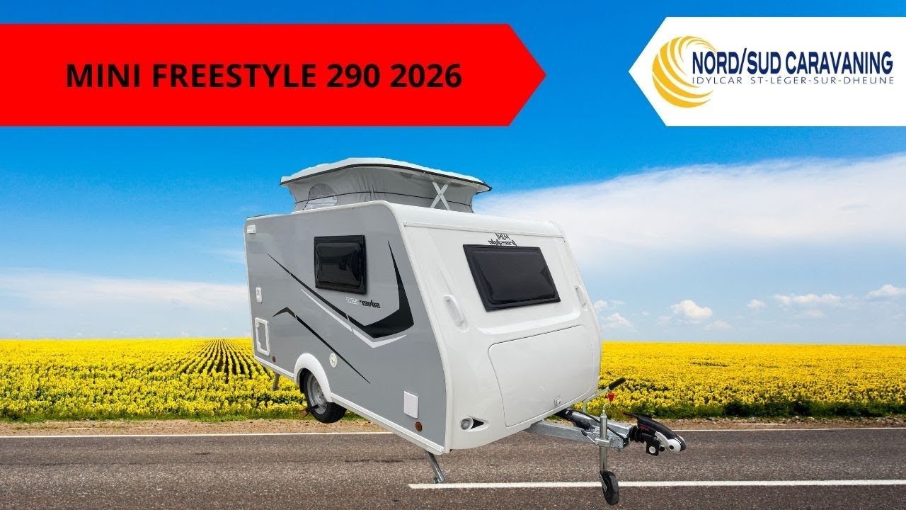 PETITE CARAVANE SURBAISSÉE AVEC TOILETTES MINI FREESTYLE 290 2026 NORD SUD CARAVANING