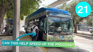 Riding Miami Metrobus 21, Northside Station to Downtown Metrobus Terminal, Gillig BRT Plus CNG 40'