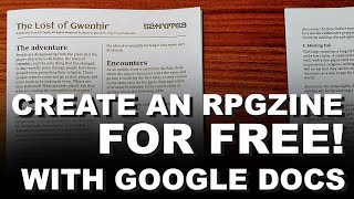 Create your own RPG ZINE for FREE with Google Docs