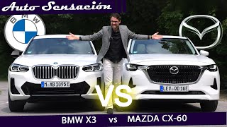 Comparativa Mazda CX60 2.5L ESKYACTIV PHEV 2023 vs BMW X3 xdrive 30e 2023