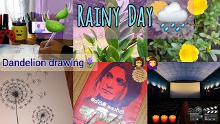 Rainy day 🌧️🍂 | Dandelion drawing 💙✨