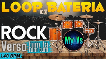 🥁 Loop de Bateria ROCK Verso (tum ta tum tum) para Tocar e Compor | bpm 140 [Atualizado]